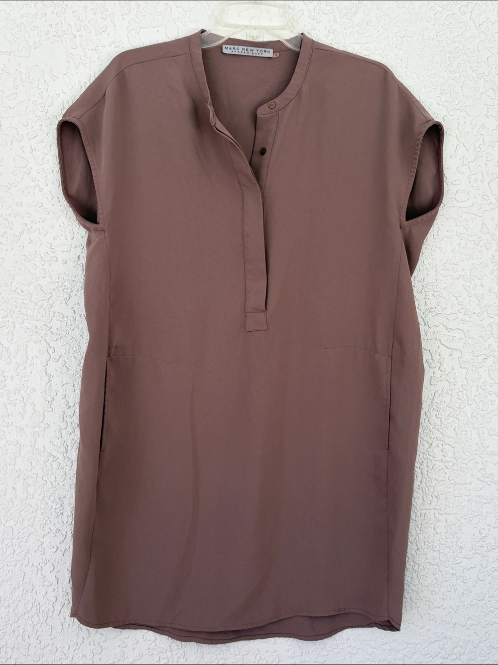 Marc New York Mauve Sleeveless Tunic dress pockets size 10